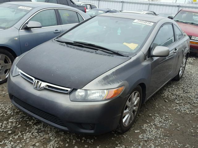 2HGFG12876H506400 - 2006 HONDA CIVIC EX GRAY photo 2