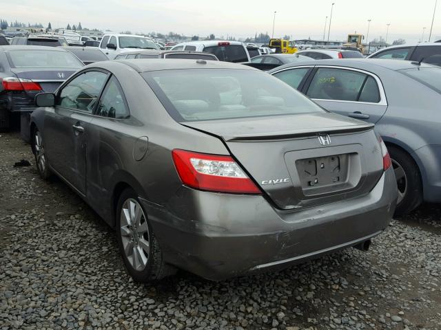 2HGFG12876H506400 - 2006 HONDA CIVIC EX GRAY photo 3