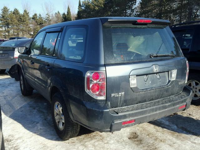 5FNYF181X6B016592 - 2006 HONDA PILOT LX GRAY photo 3