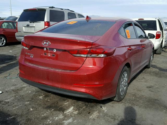 KMHD74LF3HU380018 - 2017 HYUNDAI ELANTRA SE RED photo 4