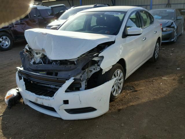 3N1AB7AP5EL635876 - 2014 NISSAN SENTRA S WHITE photo 2