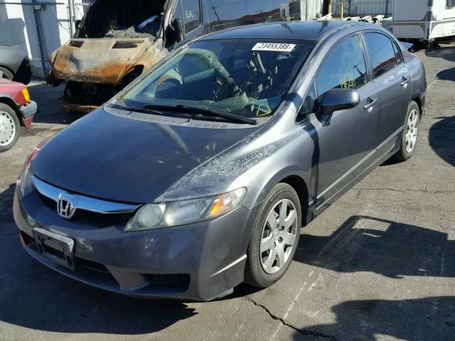 2HGFA16559H519765 - 2009 HONDA CIVIC LX GRAY photo 2