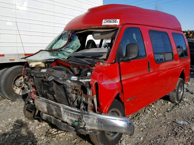 1GCGG25R8Y1100897 - 2000 CHEVROLET EXPRESS G2 RED photo 2