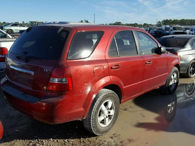 KNDJD735185797608 - 2008 KIA SORENTO EX RED photo 4