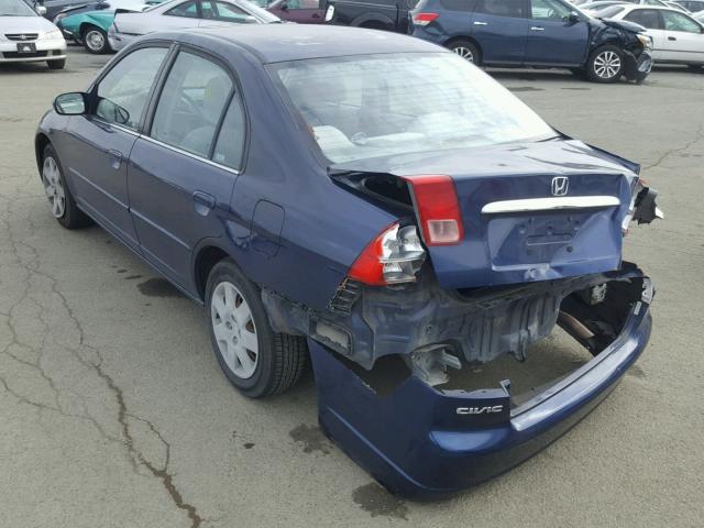 JHMES26792S002609 - 2002 HONDA CIVIC EX BLUE photo 3