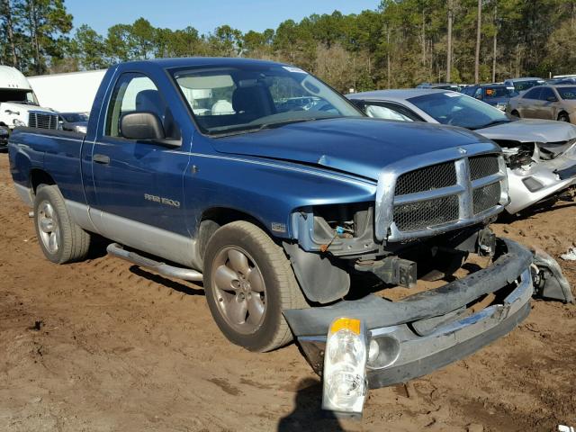 1D7HA16D54J121161 - 2004 DODGE RAM 1500 S BLUE photo 1