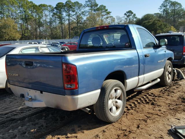 1D7HA16D54J121161 - 2004 DODGE RAM 1500 S BLUE photo 4