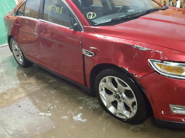 1FAHP2KT9BG177244 - 2011 FORD TAURUS SHO RED photo 9