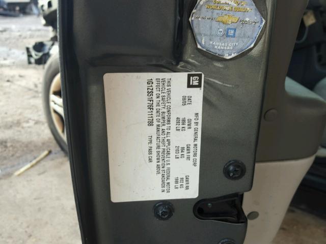 1G1ZS51F76F111788 - 2006 CHEVROLET MALIBU LS GRAY photo 10