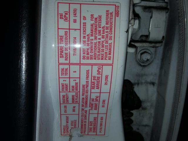 1N4AB41D6VC768469 - 1997 NISSAN SENTRA XE WHITE photo 10