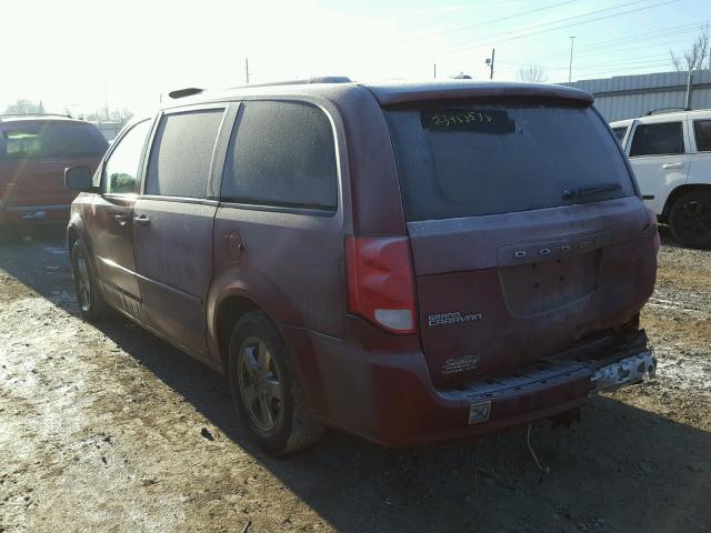 2D4RN4DG3BR671388 - 2011 DODGE GRAND CARA MAROON photo 3