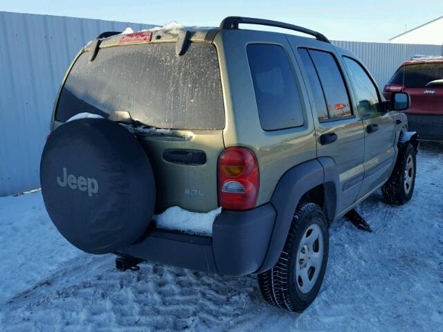 1J4GL48K84W243488 - 2004 JEEP LIBERTY SP GREEN photo 4