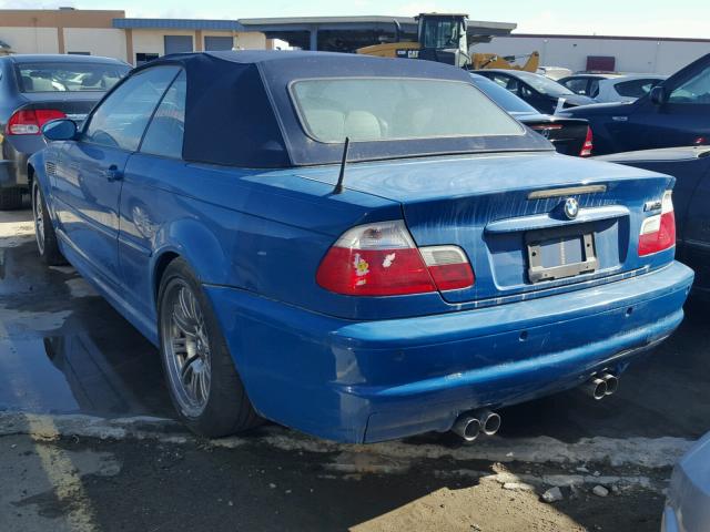 WBSBR93483PK01361 - 2003 BMW M3 BLUE photo 3