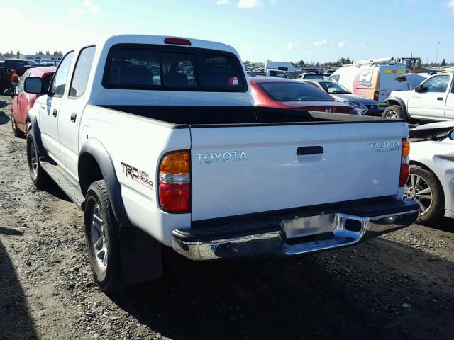 5TEGN92N43Z284833 - 2003 TOYOTA TACOMA DOU WHITE photo 3