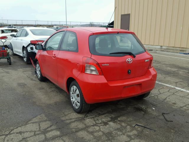 JTDJT903675130839 - 2007 TOYOTA YARIS RED photo 3