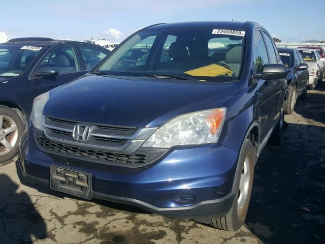 5J6RE3H37AL009992 - 2010 HONDA CR-V LX BLUE photo 2