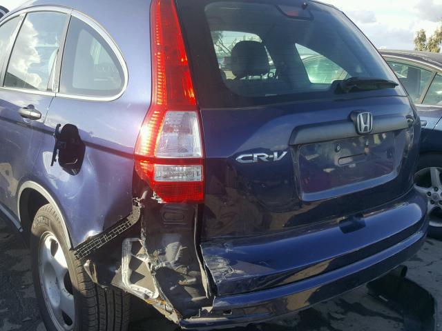 5J6RE3H37AL009992 - 2010 HONDA CR-V LX BLUE photo 9