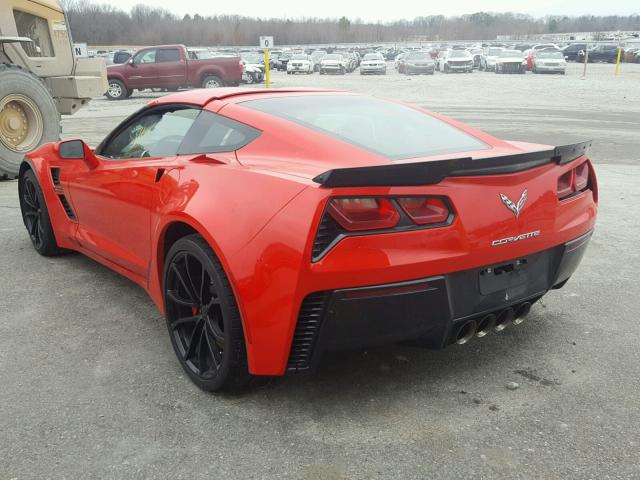 1G1YY2D73H5109719 - 2017 CHEVROLET CORVETTE G RED photo 3