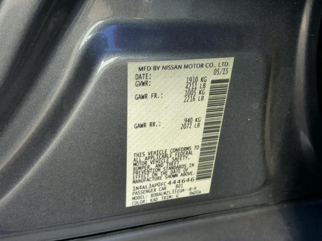 1N4AL3AP0FC444646 - 2015 NISSAN ALTIMA 2.5 GRAY photo 10