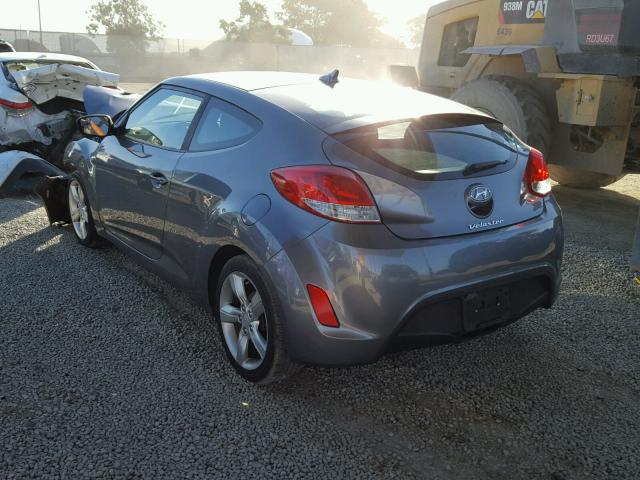 KMHTC6AD1FU227929 - 2015 HYUNDAI VELOSTER B GRAY photo 3