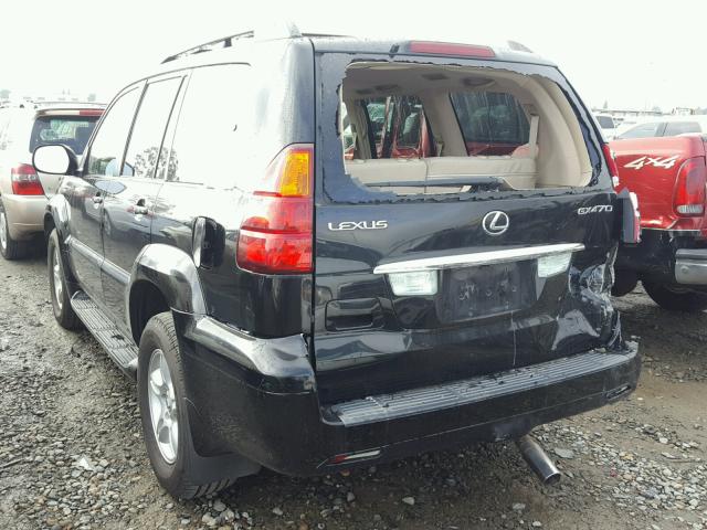 JTJBT20X150077554 - 2005 LEXUS GX 470 BLACK photo 3