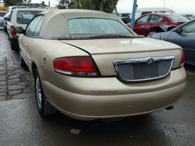 1C3EL55U31N662055 - 2001 CHRYSLER SEBRING LX TAN photo 3