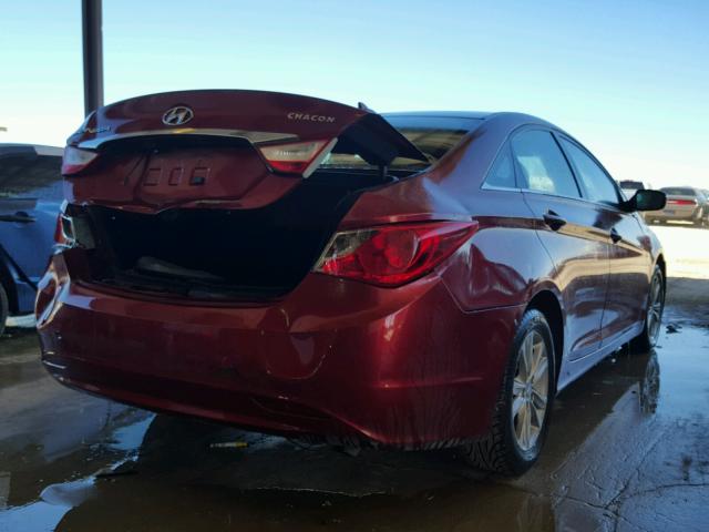 5NPEB4AC4DH686469 - 2013 HYUNDAI SONATA GLS BURGUNDY photo 4