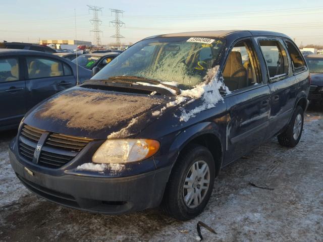 1D4GP25B75B250527 - 2005 DODGE CARAVAN SE BLUE photo 2