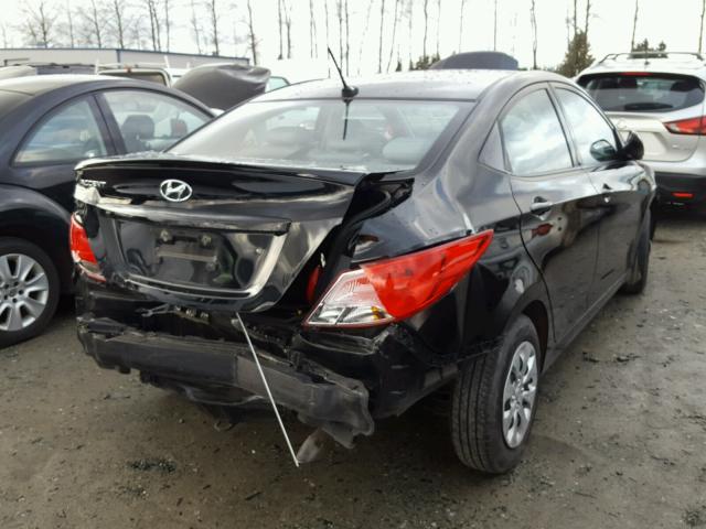 KMHCT4AE3FU924113 - 2015 HYUNDAI ACCENT GLS BLACK photo 4