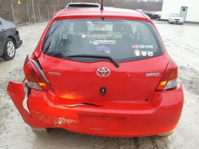 JTDJT4K38A5298814 - 2010 TOYOTA YARIS RED photo 9