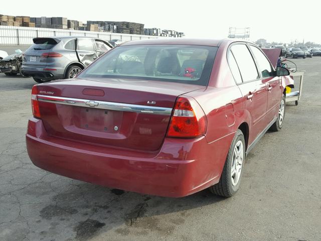 1G1ZS58F17F247812 - 2007 CHEVROLET MALIBU LS RED photo 4