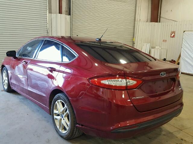 3FA6P0HR0DR262038 - 2013 FORD FUSION SE MAROON photo 3