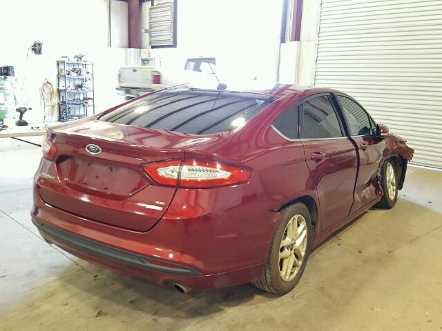 3FA6P0HR0DR262038 - 2013 FORD FUSION SE MAROON photo 4