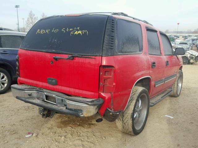 1GNEK13Z82J317187 - 2002 CHEVROLET TAHOE K150 RED photo 4