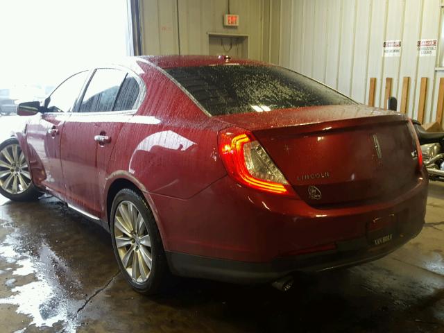 1LNHL9FT2DG605663 - 2013 LINCOLN MKS RED photo 3