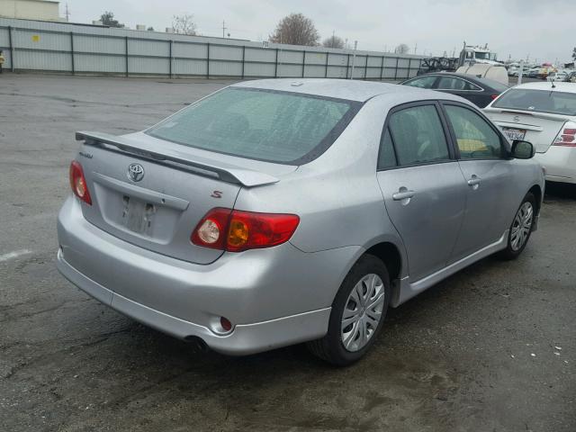 1NXBU40E09Z079056 - 2009 TOYOTA COROLLA BA SILVER photo 4