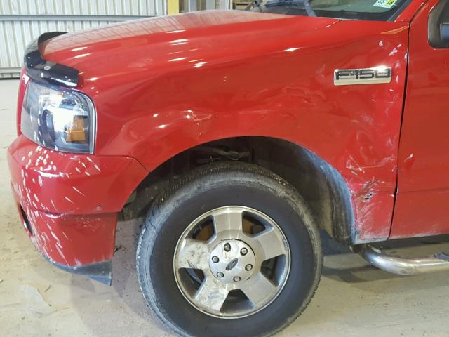 1FTRF02206KD73024 - 2006 FORD F150 RED photo 9