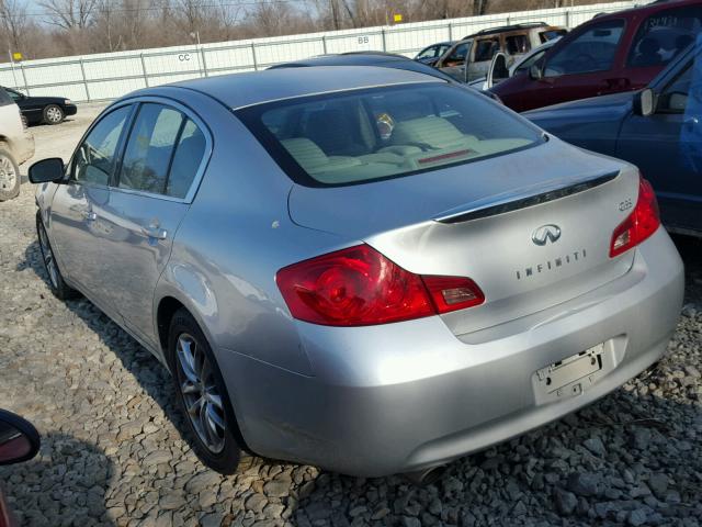 JNKBV61E27M728203 - 2007 INFINITI G35 SILVER photo 3