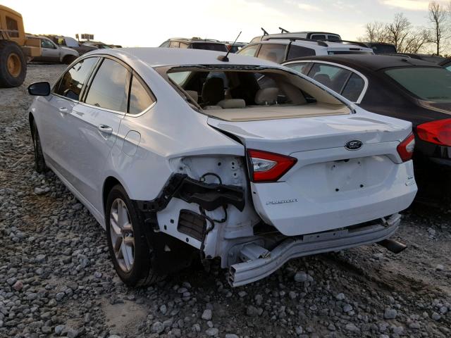 3FA6P0HR5DR203647 - 2013 FORD FUSION SE WHITE photo 3