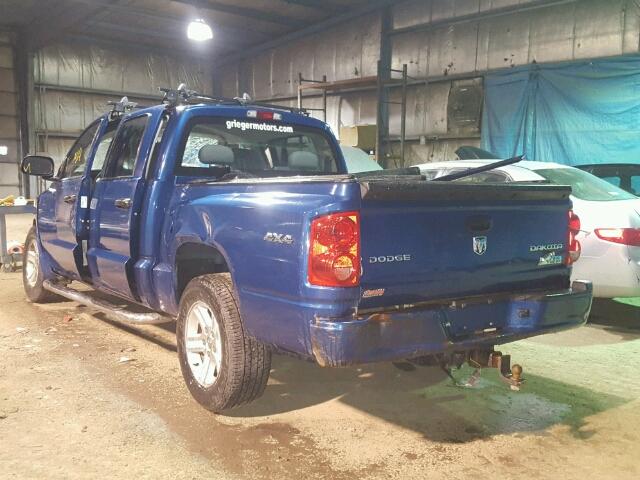 1D7CW3GK6AS173098 - 2010 DODGE DAKOTA SXT BLUE photo 3