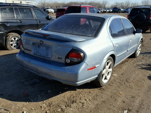 JN1CA31D31T606764 - 2002 NISSAN MAXIMA BLUE photo 4