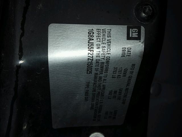 1G8AJ55F27Z150025 - 2007 SATURN ION LEVEL ლურჯი ფოტო 10