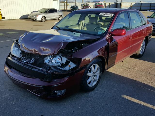 4T1BF28B3YU003922 - 2000 TOYOTA AVALON XL MAROON photo 2