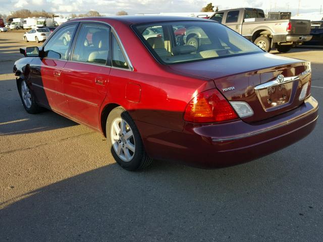 4T1BF28B3YU003922 - 2000 TOYOTA AVALON XL MAROON photo 3