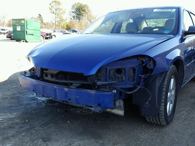 2G1WT58K579114394 - 2007 CHEVROLET IMPALA LT BLUE photo 9