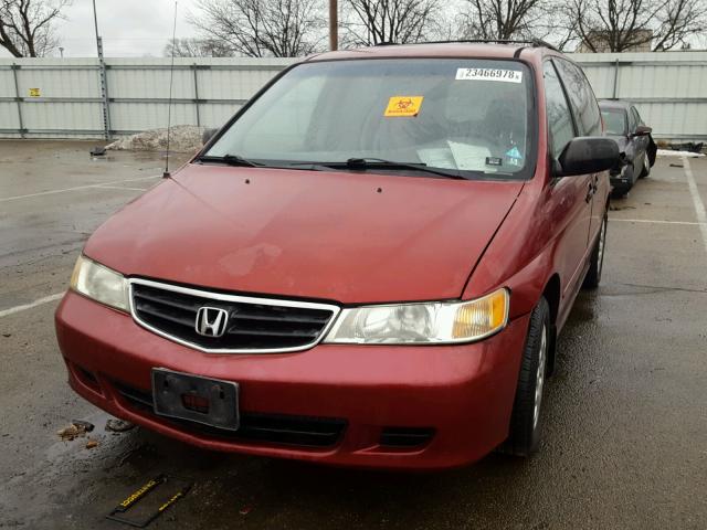 2HKRL18512H519620 - 2002 HONDA ODYSSEY LX RED photo 2