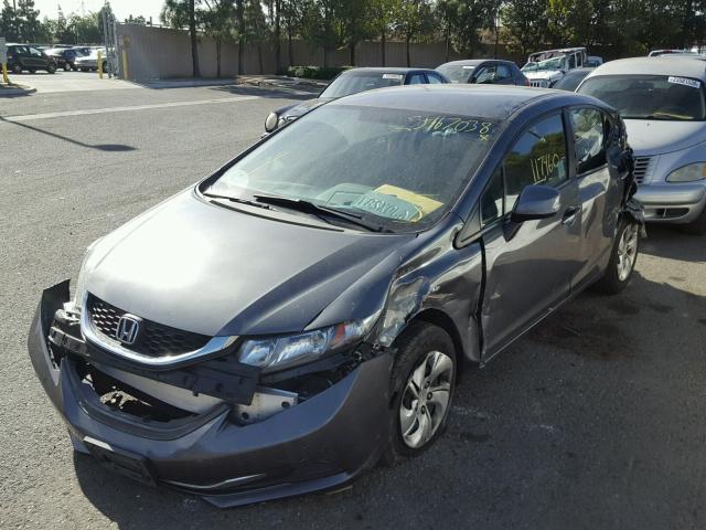 19XFB2F55DE241276 - 2013 HONDA CIVIC LX GRAY photo 2