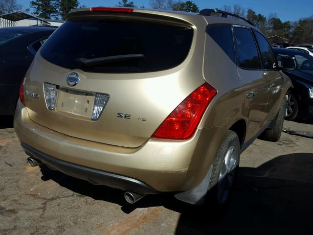 JN8AZ08W23W202802 - 2003 NISSAN MURANO SL GOLD photo 4