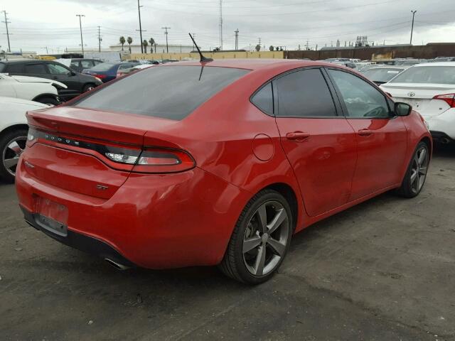 1C3CDFEB3FD111761 - 2015 DODGE DART GT RED photo 4