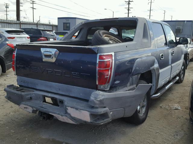 3GNEC13T32G160601 - 2002 CHEVROLET AVALANCHE BLUE photo 4